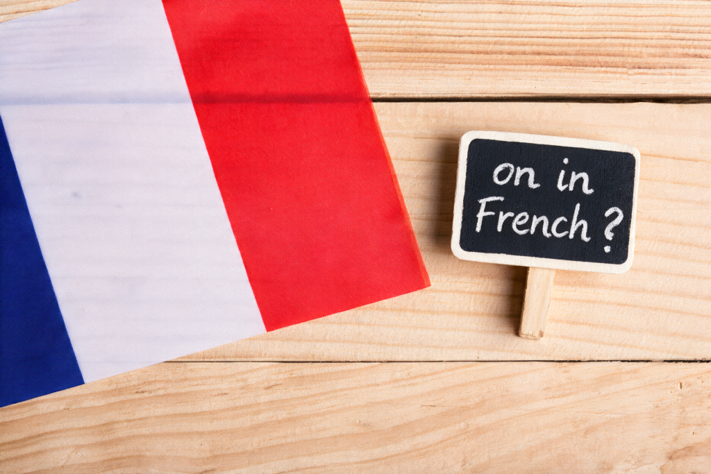 on in french