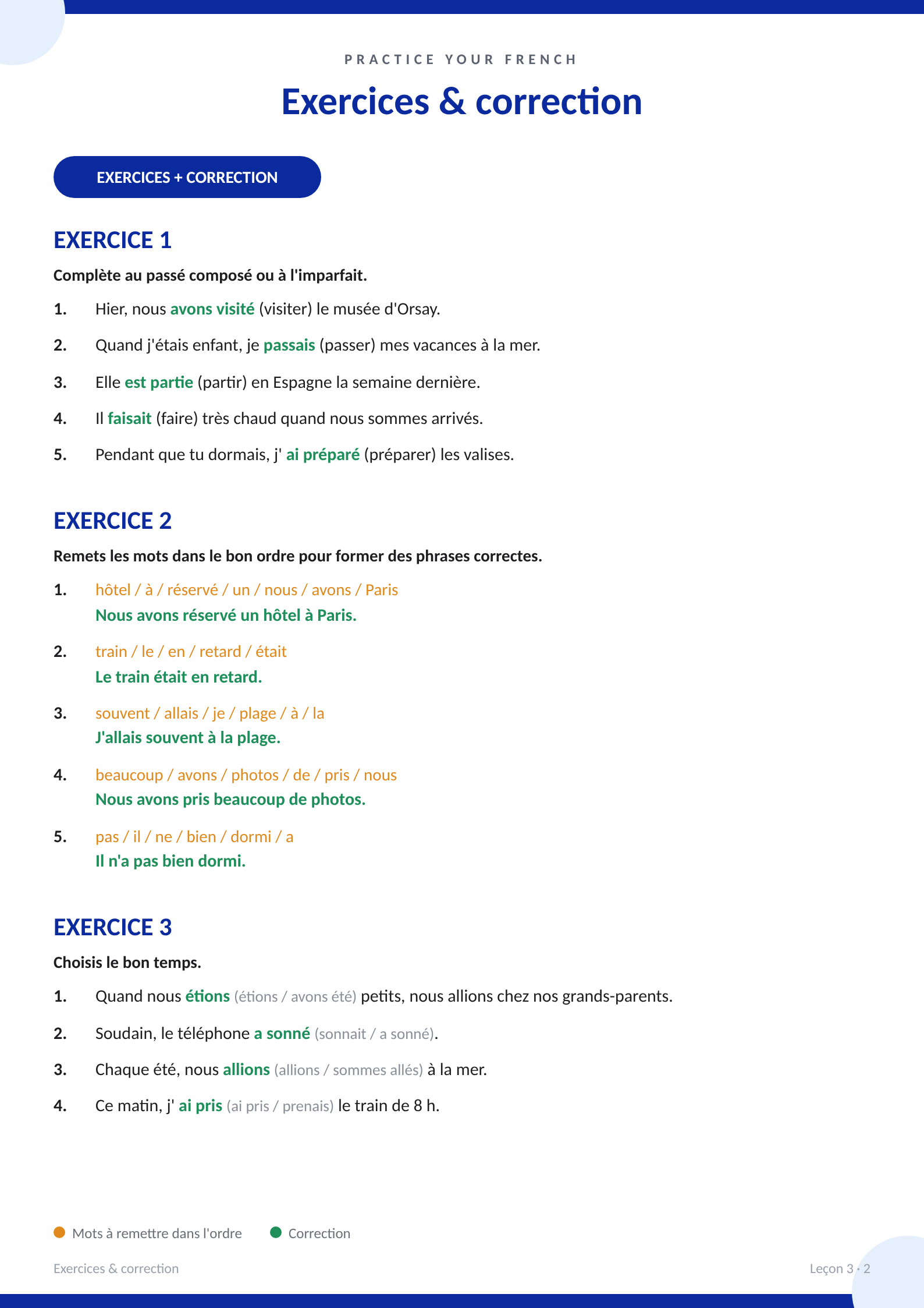 Exercices avec correction